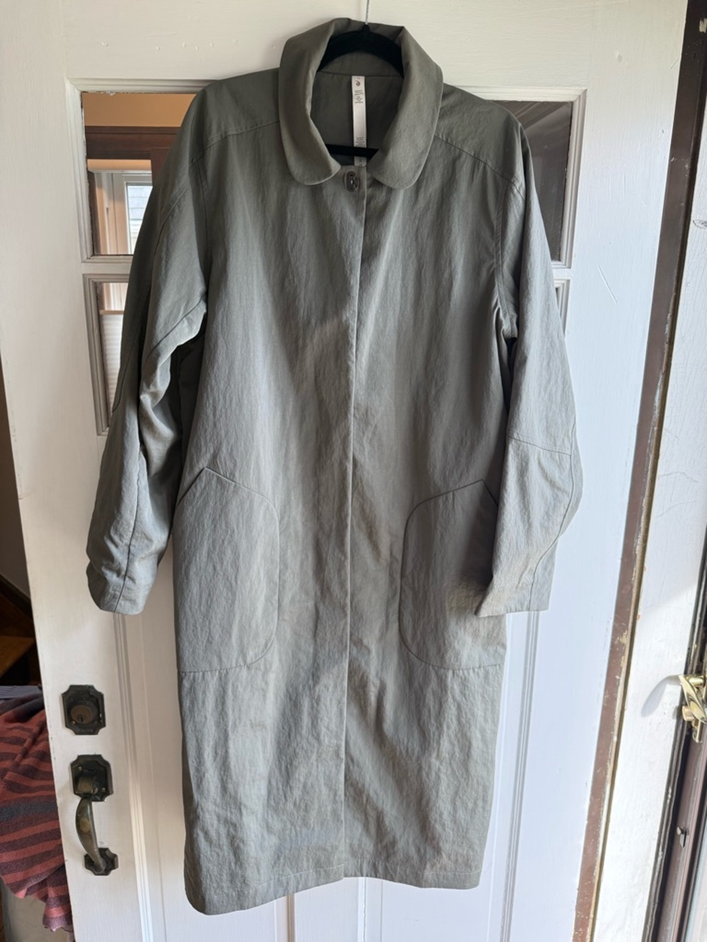 Lululemon Gray Green Women's Long Trench Coat